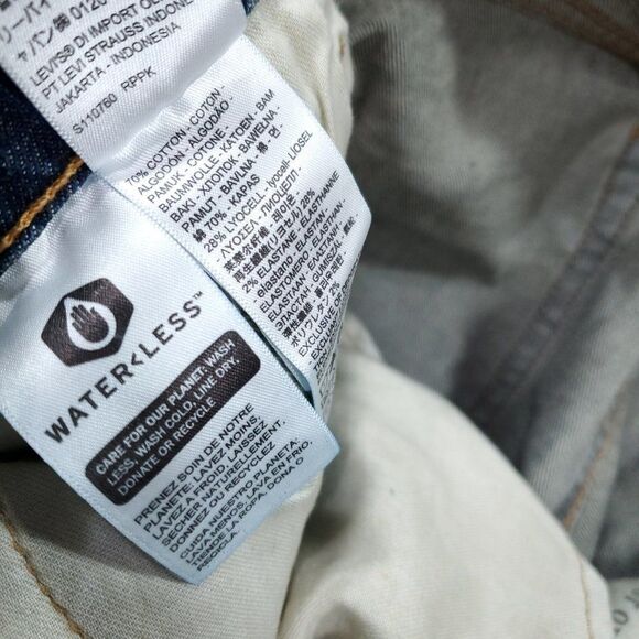 Levi's 510 Skinny Flex Stretch Jeans Ripped Distressed Blue Men's Size 29 x 30 - Picture 8 of 12